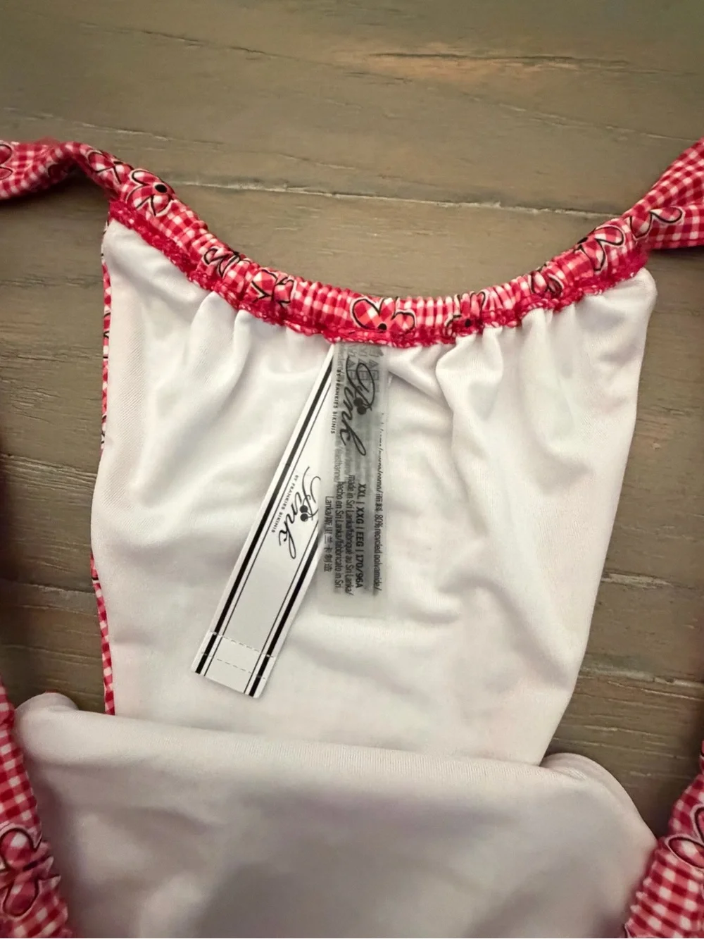 Pink by Frankie's Bikinis Ladybug Gingham Bikini Bottom